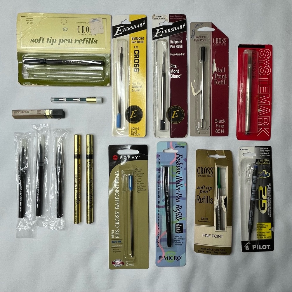 Lot of 16 Pen & Mechanical Pencil Refills-Eversharp, Cross, Foray, Pilot